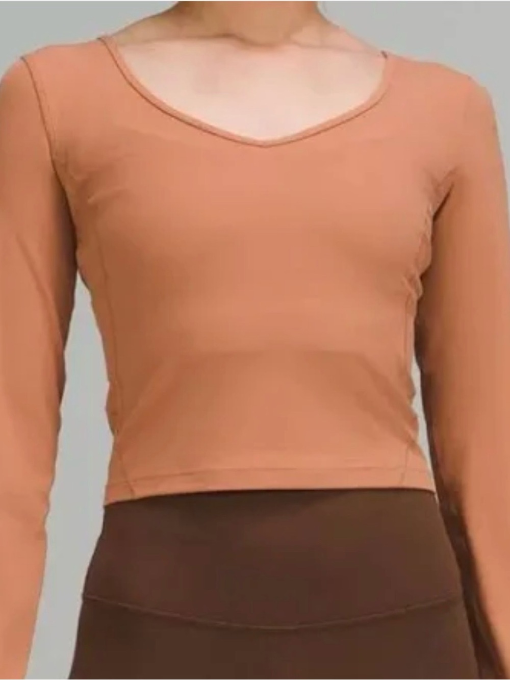 lululemon athletica Long Sleeve Cropped Top - Dusty Peach